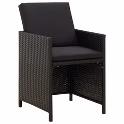 VidaXL 316746 chaise d'extérieur Terrace Siège rembourré Polyester, Polyuréthane, Acier Noir