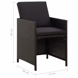 VidaXL 316746 chaise d'extérieur Terrace Siège rembourré Polyester, Polyuréthane, Acier Noir - Vue supplémentaire 8