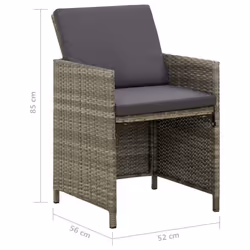 VidaXL 316747 chaise d'extérieur Terrace Siège rembourré Polyester, Polyuréthane, Acier Gris - Vue supplémentaire 8