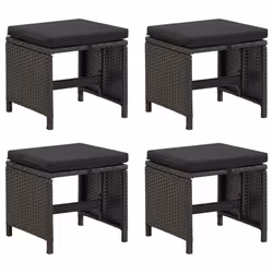 VidaXL 316749, Terrace, Siège rembourré, Polyester, Polyuréthane, Acier, Noir, 405 mm, 405 mm