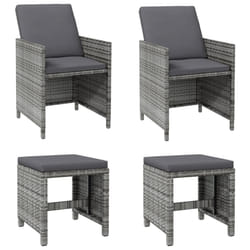 VidaXL 316753 chaise d'extérieur Terrace Siège rembourré Polyester, Polyuréthane, Acier Gris