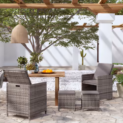 VidaXL 316753 chaise d'extérieur Terrace Siège rembourré Polyester, Polyuréthane, Acier Gris - Vue supplémentaire 2