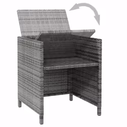 VidaXL 316753 chaise d'extérieur Terrace Siège rembourré Polyester, Polyuréthane, Acier Gris - Vue supplémentaire 6