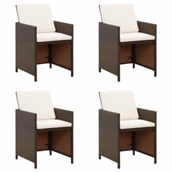 VidaXL 316776, Terrace, Siège rembourré, Polyester, Polyuréthane, Acier, Crème, Blanc, 520 mm, 560 mm
