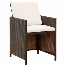 VidaXL 316776 chaise d'extérieur Terrace Siège rembourré Polyester, Polyuréthane, Acier Crème, Blanc