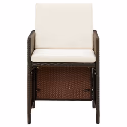 VidaXL 316776 chaise d'extérieur Terrace Siège rembourré Polyester, Polyuréthane, Acier Crème, Blanc