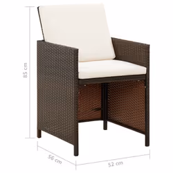 VidaXL 316776 chaise d'extérieur Terrace Siège rembourré Polyester, Polyuréthane, Acier Crème, Blanc - Vue supplémentaire 8