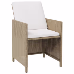 VidaXL 316777 chaise d'extérieur Terrace Siège rembourré Polyester, Polyuréthane, Acier Crème, Blanc