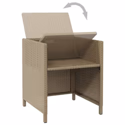 VidaXL 316777 chaise d'extérieur Terrace Siège rembourré Polyester, Polyuréthane, Acier Crème, Blanc - Vue supplémentaire 8