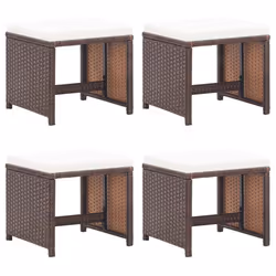VidaXL 316778, Terrace, Siège rembourré, Polyester, Polyuréthane, Acier, Crème, Blanc, 405 mm, 405 mm