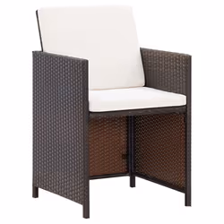 VidaXL 316780 chaise d'extérieur Terrace Siège rembourré Polyester, Polyuréthane, Acier Crème, Blanc