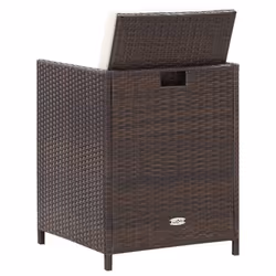 VidaXL 316780 chaise d'extérieur Terrace Siège rembourré Polyester, Polyuréthane, Acier Crème, Blanc - Vue supplémentaire 5