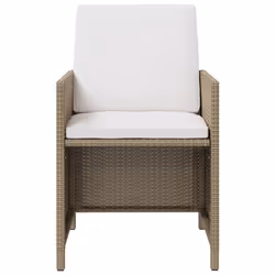 VidaXL 316781 chaise d'extérieur Terrace Siège rembourré Polyester, Polyuréthane, Acier Crème, Blanc