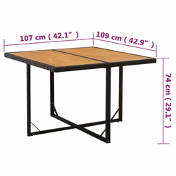 VidaXL 316790 table de jardin Noir - Vue supplémentaire 7