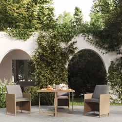 VidaXL 316791 table de jardin Noir, Beige