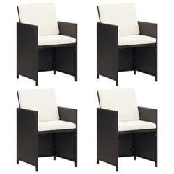 VidaXL 316802 chaise d'extérieur Terrace Siège rembourré Polyester, Polyéthylène, Rotin, Acier Noir, Crème, Blanc