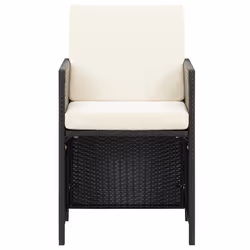 VidaXL 316802 chaise d'extérieur Terrace Siège rembourré Polyester, Polyéthylène, Rotin, Acier Noir, Crème, Blanc