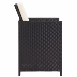 VidaXL 316802 chaise d'extérieur Terrace Siège rembourré Polyester, Polyéthylène, Rotin, Acier Noir, Crème, Blanc - Vue supplémentaire 4