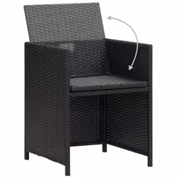 VidaXL 316802 chaise d'extérieur Terrace Siège rembourré Polyester, Polyéthylène, Rotin, Acier Noir, Crème, Blanc - Vue supplémentaire 7