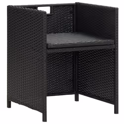 VidaXL 316802 chaise d'extérieur Terrace Siège rembourré Polyester, Polyéthylène, Rotin, Acier Noir, Crème, Blanc - Vue supplémentaire 8