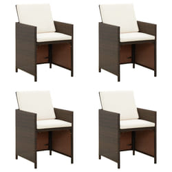 VidaXL 316803 chaise d'extérieur Terrace Siège rembourré Polyester, Polyéthylène, Rotin, Acier Marron, Crème, Blanc