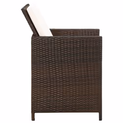VidaXL 316803 chaise d'extérieur Terrace Siège rembourré Polyester, Polyéthylène, Rotin, Acier Marron, Crème, Blanc - Vue supplémentaire 4
