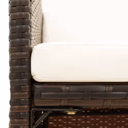 VidaXL 316803 chaise d'extérieur Terrace Siège rembourré Polyester, Polyéthylène, Rotin, Acier Marron, Crème, Blanc - Vue supplémentaire 6