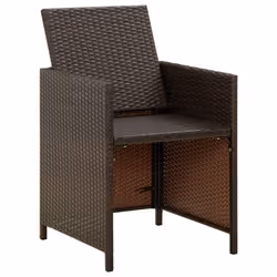 VidaXL 316803 chaise d'extérieur Terrace Siège rembourré Polyester, Polyéthylène, Rotin, Acier Marron, Crème, Blanc - Vue supplémentaire 7