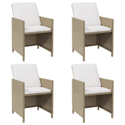 VidaXL 316804 chaise d'extérieur Terrace Siège rembourré Polyuréthane, Acier Beige, Crème, Blanc