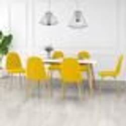vidaXL Chaises à manger lot de 6 Jaune moutarde Velours
