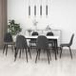 vidaXL Chaises à manger lot de 6 gris foncé velours