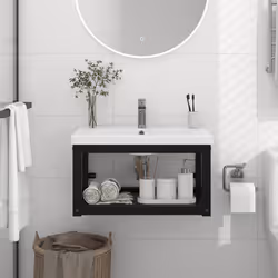 VidaXL 338494 miroir de salle de bain et armoire de rangement pour évier - Vue supplémentaire 2