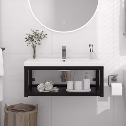 VidaXL 338495 miroir de salle de bain et armoire de rangement pour évier - Vue supplémentaire 2