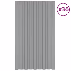 vidaXL Panneaux de toiture 36 pcs Acier galvanisé Gris 80x45 cm