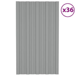 vidaXL Panneaux de toiture 36 pcs Acier galvanisé Gris 80x45 cm