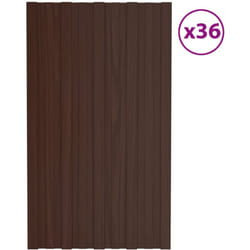 Vidaxl - Panneaux de toiture 36 pcs Acier galvanisé Marron 80x45 cm