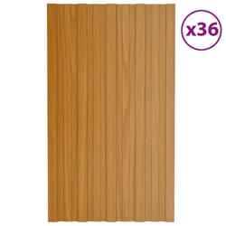vidaXL Panneaux de toiture 36 pcs acier galvanisé naturel 80x45 cm