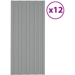 Vidaxl - Panneaux de toiture 12 pcs Acier galvanisé Gris 100x45 cm