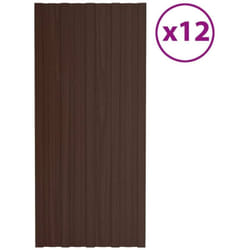 Vidaxl - Panneaux de toiture 12 pcs Acier galvanisé Marron 100x45 cm