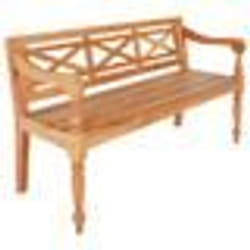 vidaXL Banc Batavia 123 cm Bois d'acajou massif Marron clair - TU