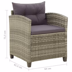 VidaXL 316872 chaise d'extérieur Terrace Siège rembourré Polyuréthane, Acier Gris - Vue supplémentaire 8