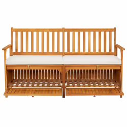 VidaXL 316737 banc de jardin Bois d'acacia, Tissu, Polyester