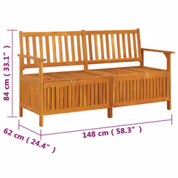 VidaXL 316743 banc de jardin Bois d'acacia, Tissu, Polyester - Vue supplémentaire 8