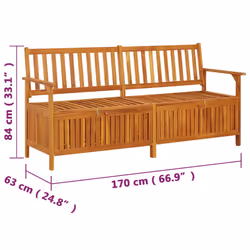 VidaXL 316744 banc de jardin Bois d'acacia, Tissu, Polyester - Vue supplémentaire 8
