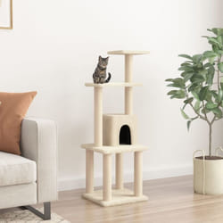 vidaXL Arbre à chat avec griffoirs en sisal Crème 105 cm