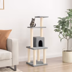 Cet arbre à chat est le refuge idéal pour que vos chats grattent, grimpent, se perchent, se cachent et se reposent. L'arbre à ...