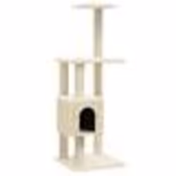vidaXL Arbre à chat avec griffoirs en sisal Crème 104 cm