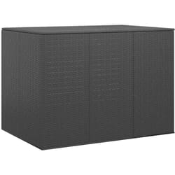 vidaXL Boîte à coussins de jardin Résine tressée 145x100x103 cm Noir