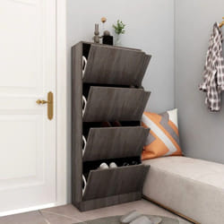 Armoire à chaussures 4 portes Chêne sonoma gris Bois ingénierie vidaXL