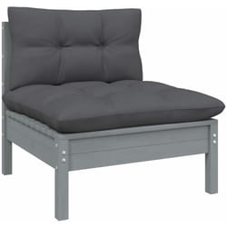 Vidaxl - Canapé central de jardin avec coussins anthracite Gris Pin